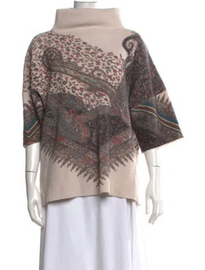 Pre-owned Etro Wool Paisley Print Sweater In Neutrals