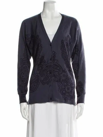 Pre-owned Etro Wool Paisley Print Sweater In Purple