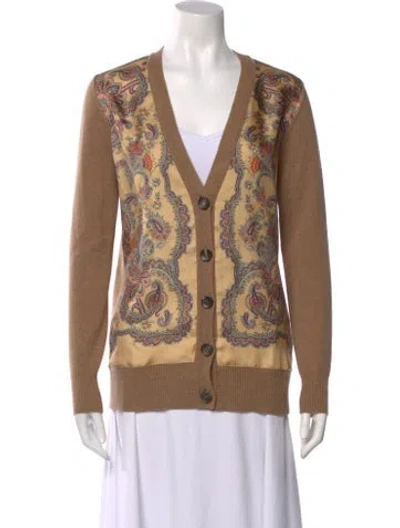 Pre-owned Etro Wool Paisley Print Sweater W/ Tags In Brown