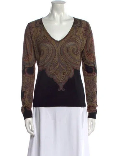 Pre-owned Etro Wool Paisley Print Sweatshirt In Multi