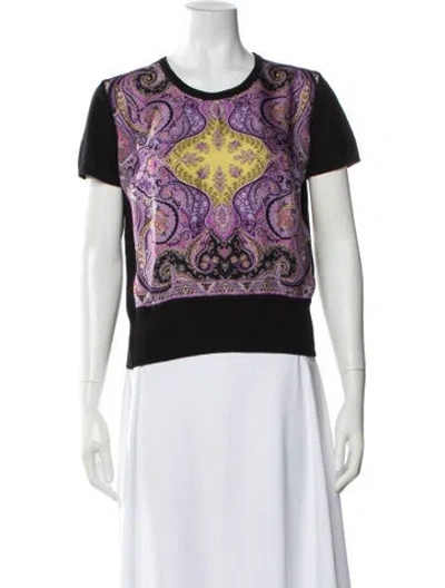 Pre-owned Etro Wool Paisley Print Top In Multi