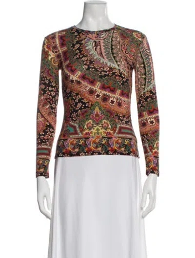 Pre-owned Etro Wool Paisley Print Top In Multi