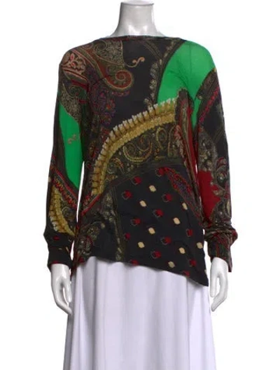 Pre-owned Etro Wool Paisley Print Top In Multi