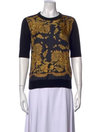 Pre-owned Etro Wool Paisley Print Top W/ Tags In Multicolor
