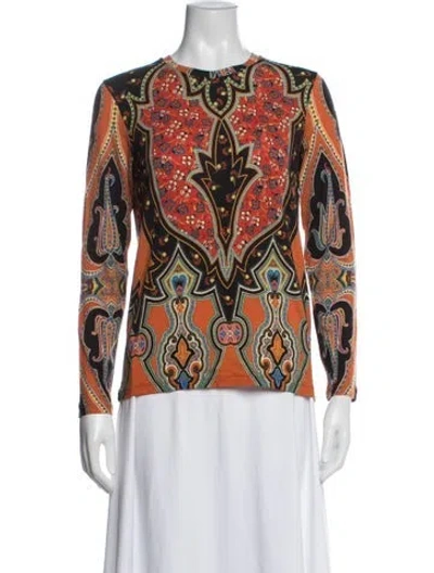 Pre-owned Etro Wool Paisley Print Top In White