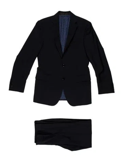 Pre-owned Etro Wool Paisley Print Two-piece Suit In Blue