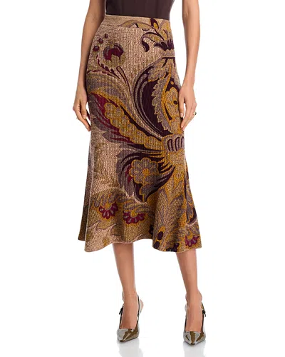 ETRO WOOL PAISLEY TRUMPET SKIRT