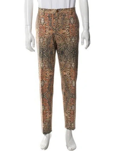 Pre-owned Etro Wool Pants In Brown