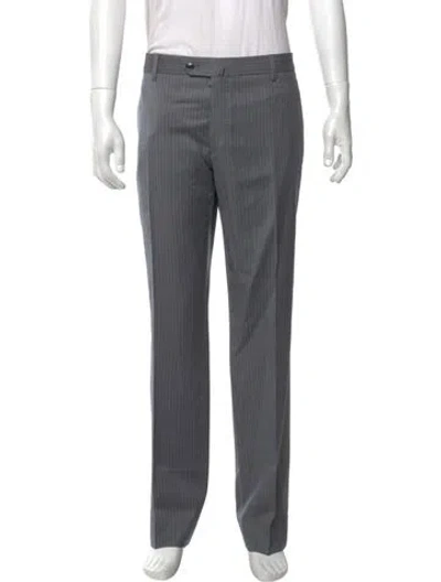 Pre-owned Etro Wool Pants In Gray