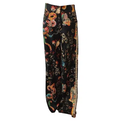 Pre-owned Etro Wool Pants Size 40 In Black