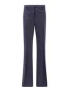 Etro Women Wool Trousers With Iconic Motif In Blue