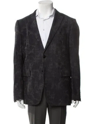 Pre-owned Etro Wool Patterned Blazer In Blue
