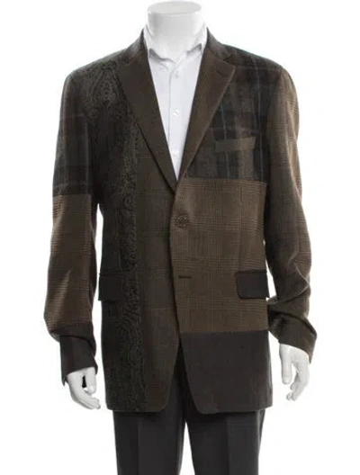 Pre-owned Etro Wool Patterned Blazer In Brown