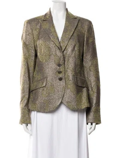 Pre-owned Etro Wool Patterned Blazer In Green