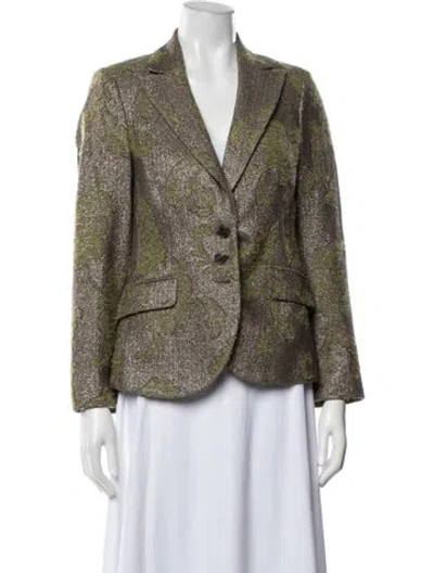 Pre-owned Etro Wool Patterned Blazer In Green