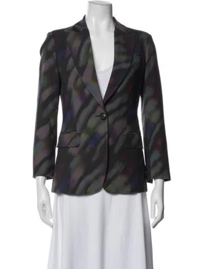 Pre-owned Etro Wool Patterned Blazer In Grey