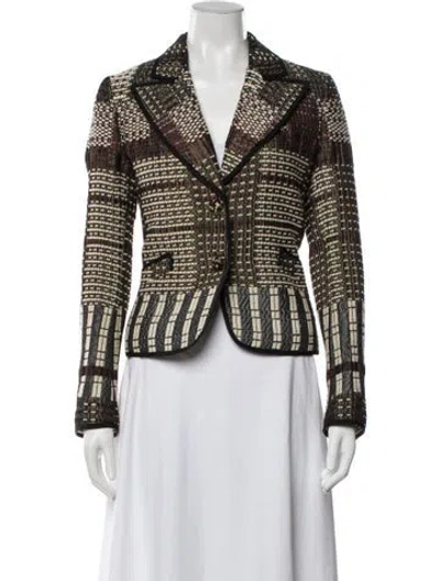 Pre-owned Etro Wool Patterned Blazer In Metallic/neutrals
