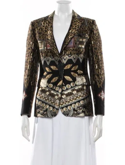 Pre-owned Etro Wool Patterned Blazer In Multicolor