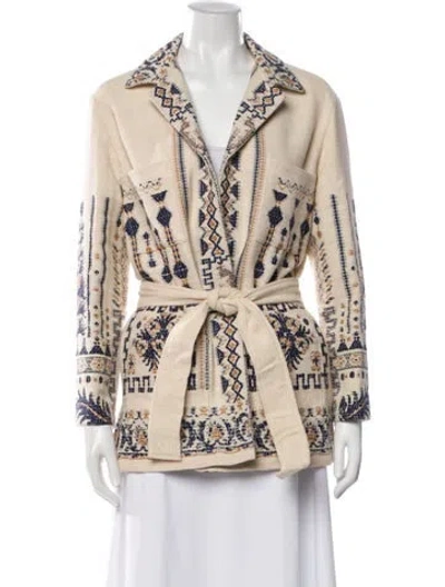 Pre-owned Etro Wool Patterned Blazer W/ Tags In Neutral