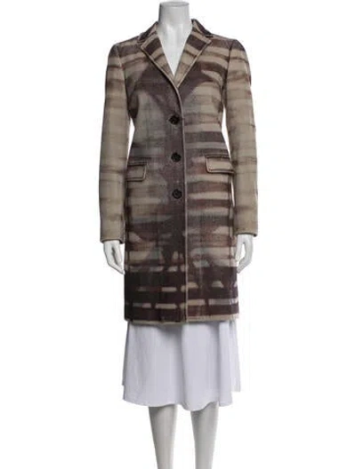 Pre-owned Etro Wool Patterned Coat In Multicolor