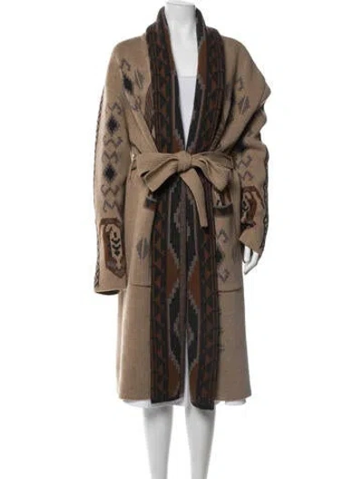 Pre-owned Etro Wool Patterned Coat In Neutrals