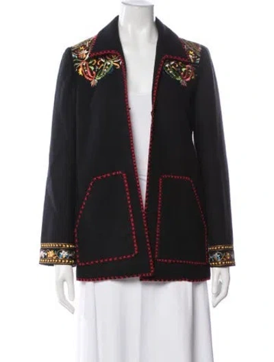 Pre-owned Etro Wool Patterned Jacket In Black