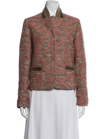 Pre-owned Etro Wool Patterned Jacket In Pink