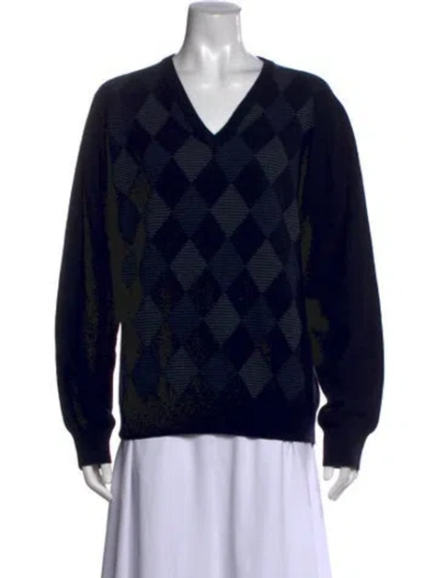Pre-owned Etro Wool Patterned Sweater In Black/blue