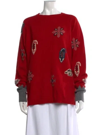 Pre-owned Etro Wool Patterned Sweater W/ Tags In Red