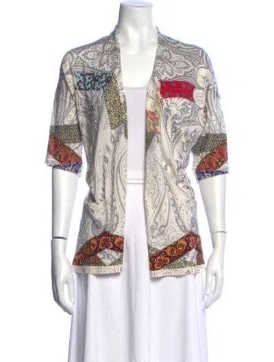 Pre-owned Etro Wool Patterned Sweater In White