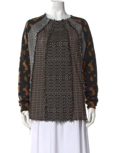 Pre-owned Etro Wool Patterned Top In Black