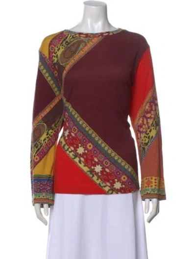 Pre-owned Etro Wool Patterned Top In Multi
