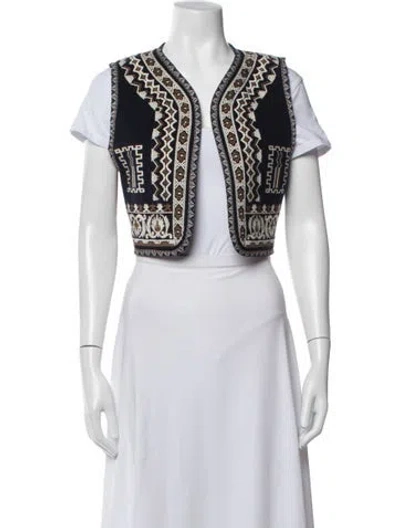 Pre-owned Etro Wool Patterned Vest In Black