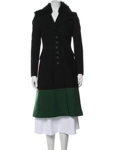 Pre-owned Etro Wool Peacoat In Green