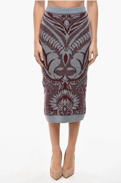 ETRO WOOL PENCIL MIDI SKIRT WITH ELASTIC WAISTBAND
