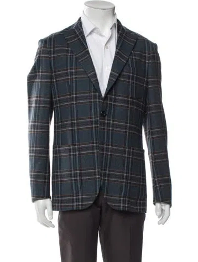 Pre-owned Etro Wool Plaid Print Blazer In Multi