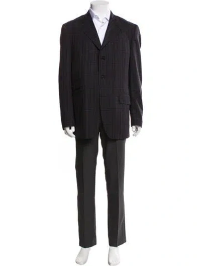 Pre-owned Etro Wool Plaid Print Blazer In Multi