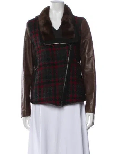Pre-owned Etro Wool Plaid Print Jacket W/ Tags In Brown