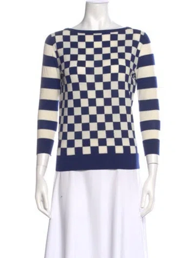 Pre-owned Etro Wool Plaid Print Sweater In Blue