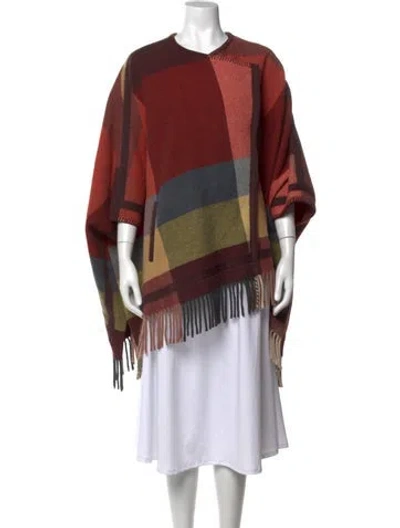 Pre-owned Etro Wool Plaid Print Sweater In Orange