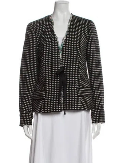 Pre-owned Etro Wool Polka Dot Print Jacket In Black