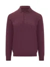Etro Wool Polo In Mini Version In Bordeaux
