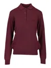 Etro Wool Polo Shirt Knitwear Bordeaux
