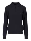 Etro Wool Polo Shirt Knitwear Blue In Blue