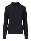 Etro Wool Polo Shirt Knitwear Blue In Blue