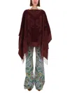Etro Paisley Patterned Loose Fit Poncho In Red