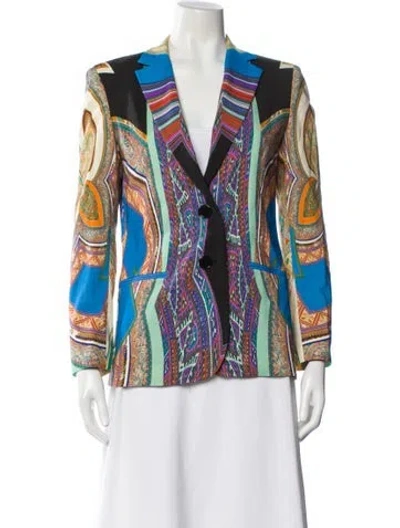 Pre-owned Etro Wool Printed Blazer In Blue
