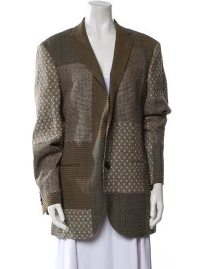 Pre-owned Etro Wool Printed Blazer In Brown