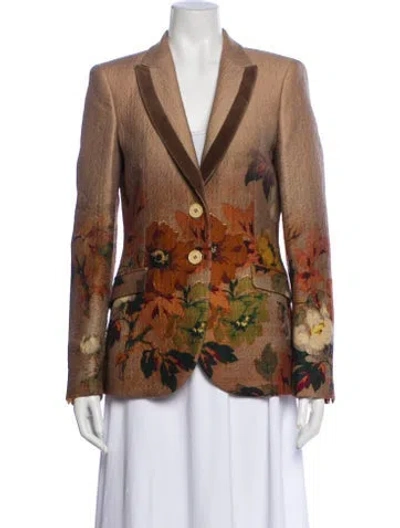 Pre-owned Etro Wool Printed Blazer In Brown