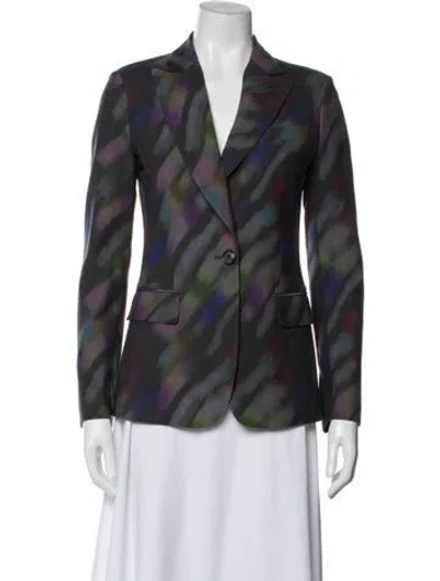 Pre-owned Etro Wool Printed Blazer In Gray